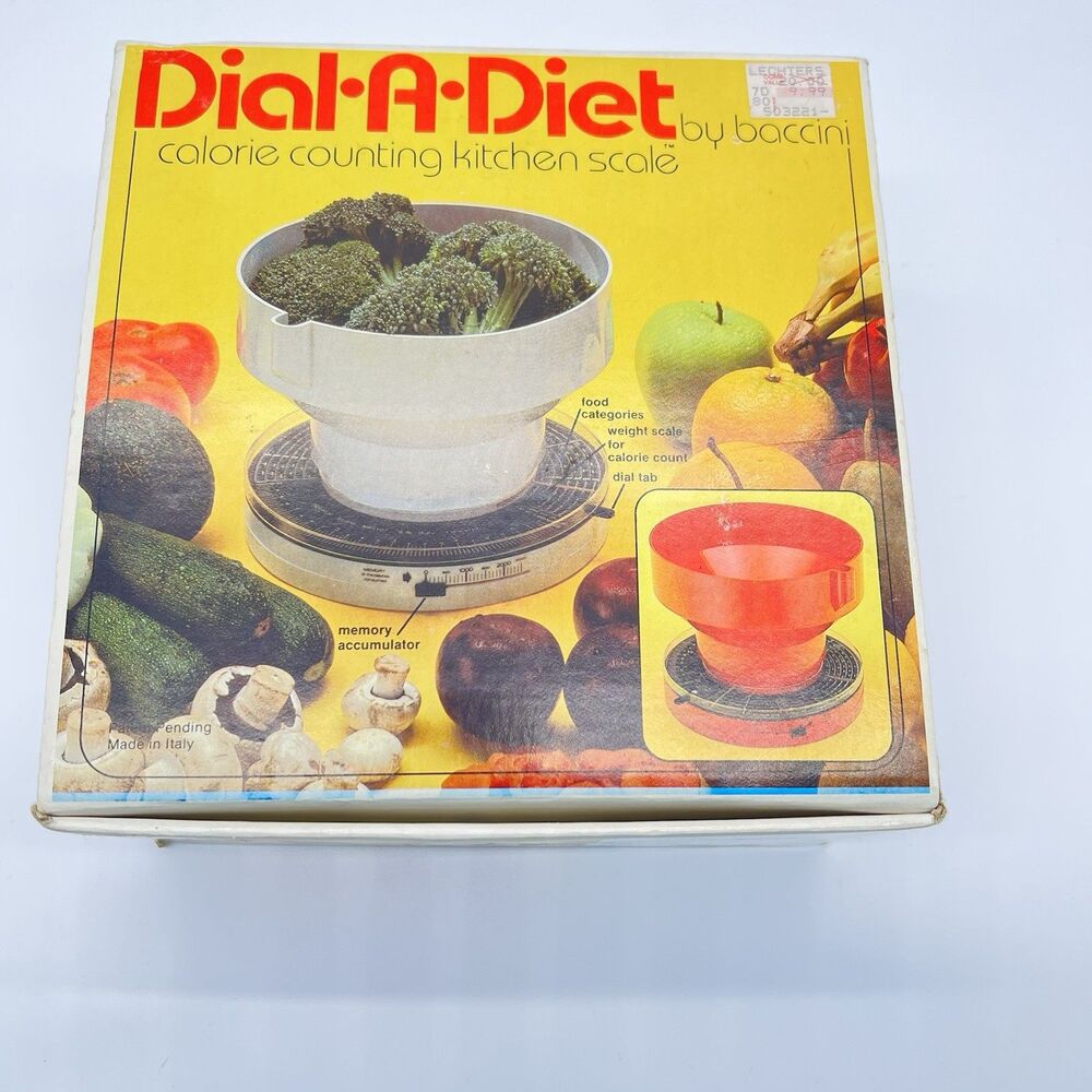 Vintage Baccini Dial-A-Diet Food Scale Kitchen w/Memory Tab & Diet/Normal Scale